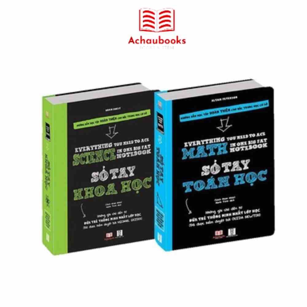 [Mã BMLTB200 giảm đến 100K đơn 499K] Sách Sổ tay toán học và sổ tay khoa học - Á Châu Books ( bộ 2 cuốn, lớp 4 - lớp 9 )