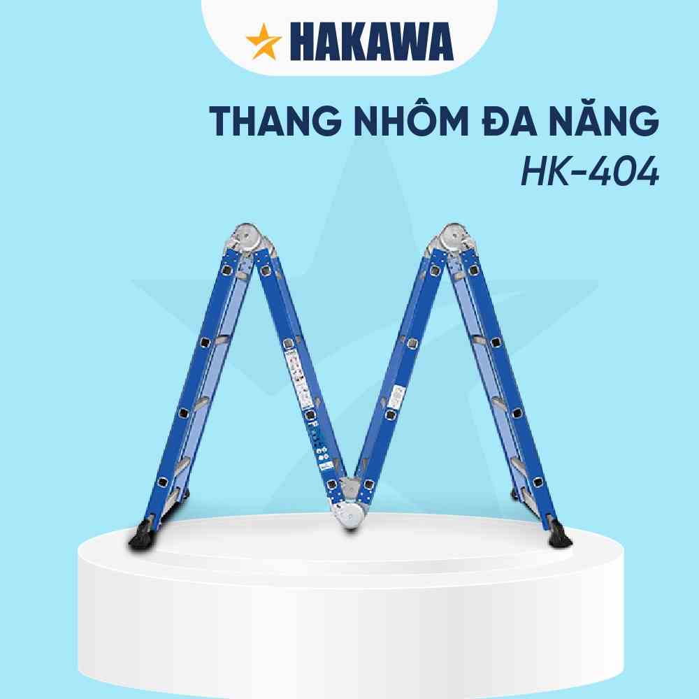 Thang nhôm đa năng 4 khúc cao cấp HAKAWA - HK-404 (xanh dương ) - Phân phối chính hãng - Bảo hành 2 năm