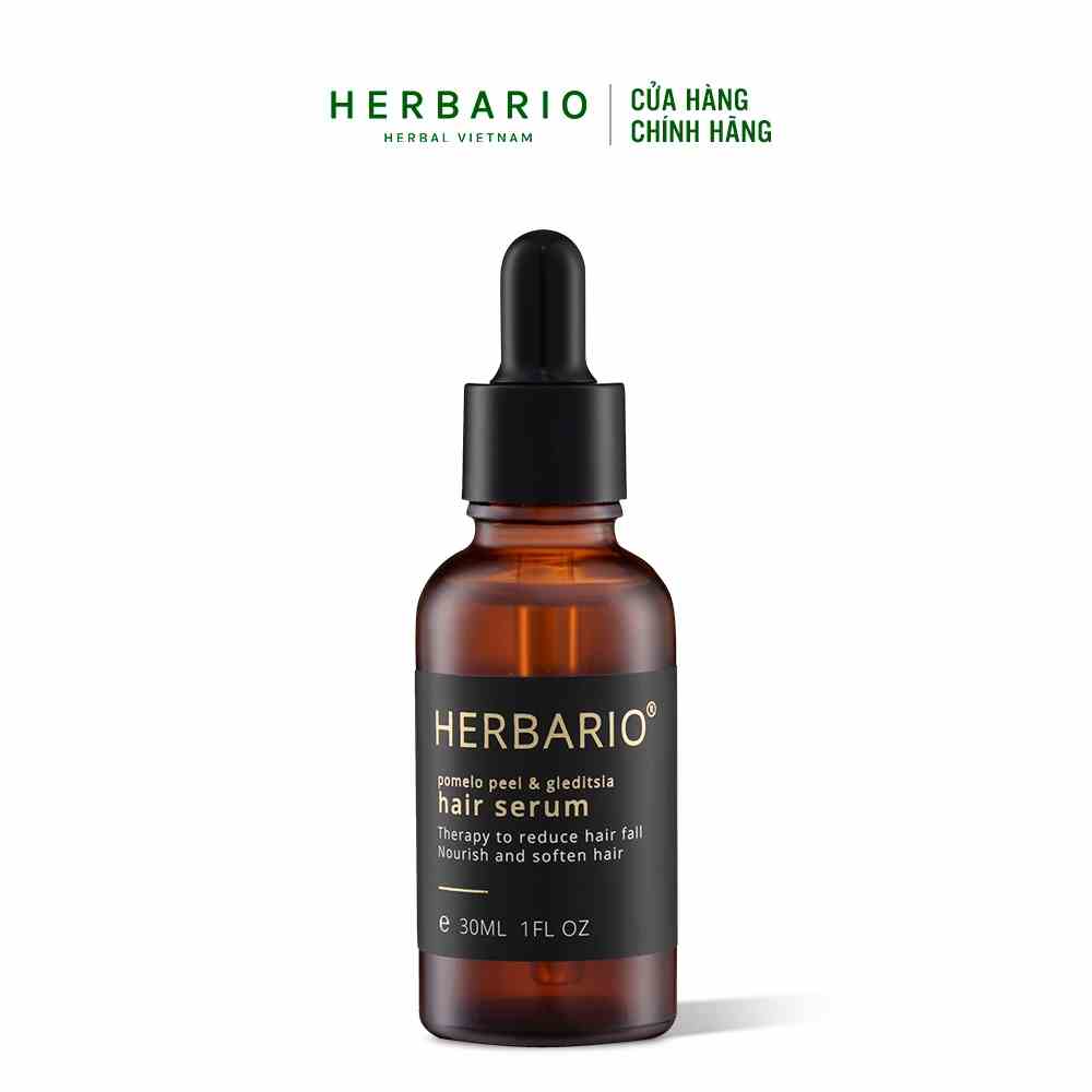 [Mã BMLT30 giảm đến 30K đơn 299K] Serum tinh dầu vỏ bưởi và bồ kết herbario 30ml giảm rụng tóc, giúp mọc tóc chắc khoẻ