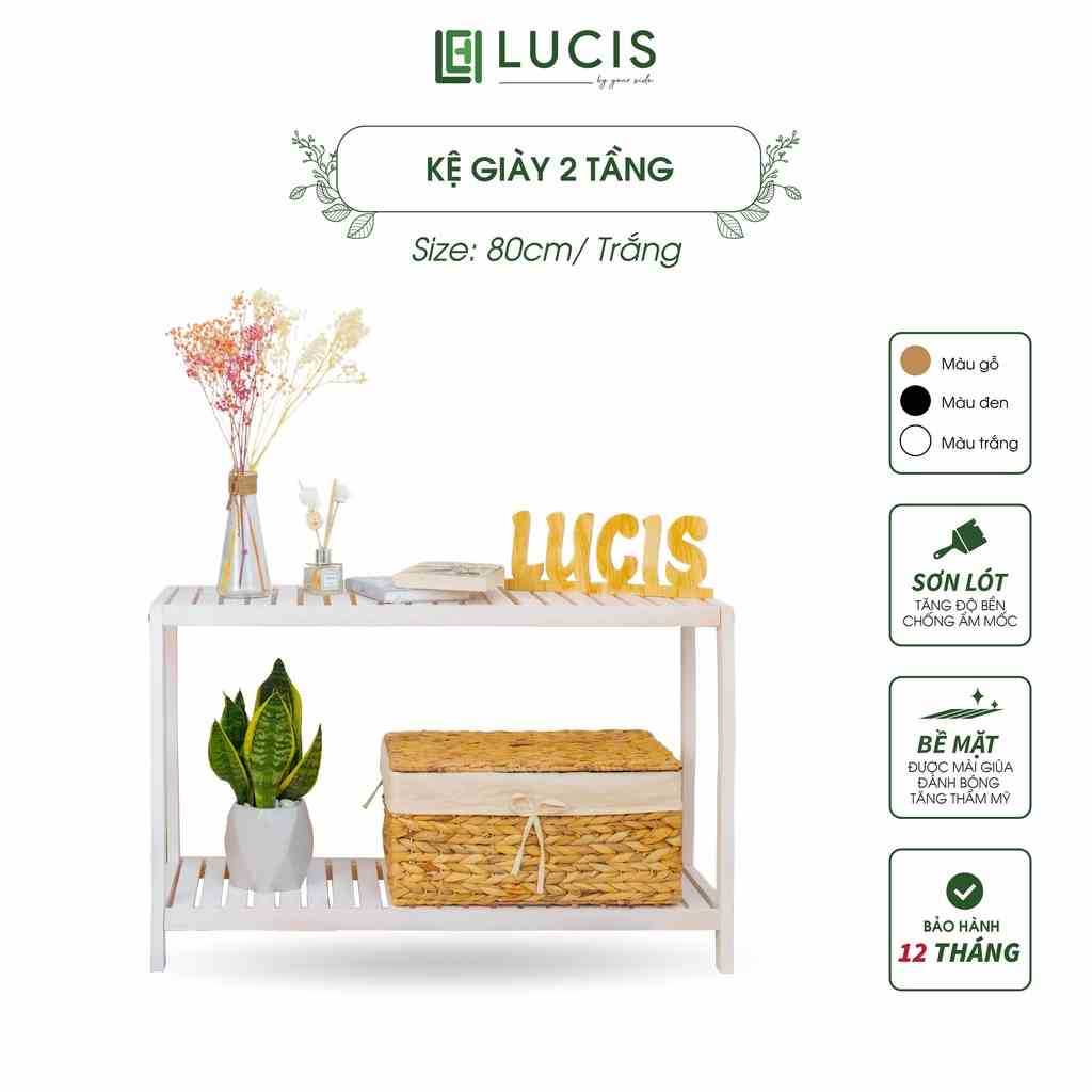 [Mã BMLTB200 giảm đến 100K đơn 499K] Kệ trang trí đa năng 2 tầng LUCIS các màu size 80cm đựng giày dép đa năng