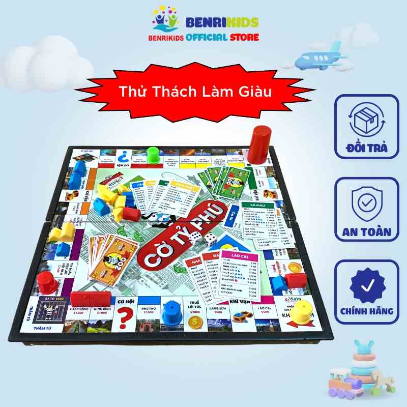 [Mã BMLTB200 giảm đến 100K đơn 499K] Cờ Tỷ Phú Sato Dạy Con Tư Duy Làm Giàu Board Game 31x31cm Kiêm Hộp Đựng