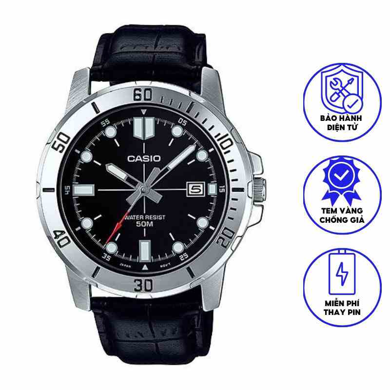 Đồng hồ nam dây da Casio MTP-VD01L-1EV chính hãng