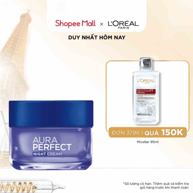 Kem dưỡng sáng da vitamin Loreal Paris Aura Perfect ban đêm 50ml (Kem đêm)