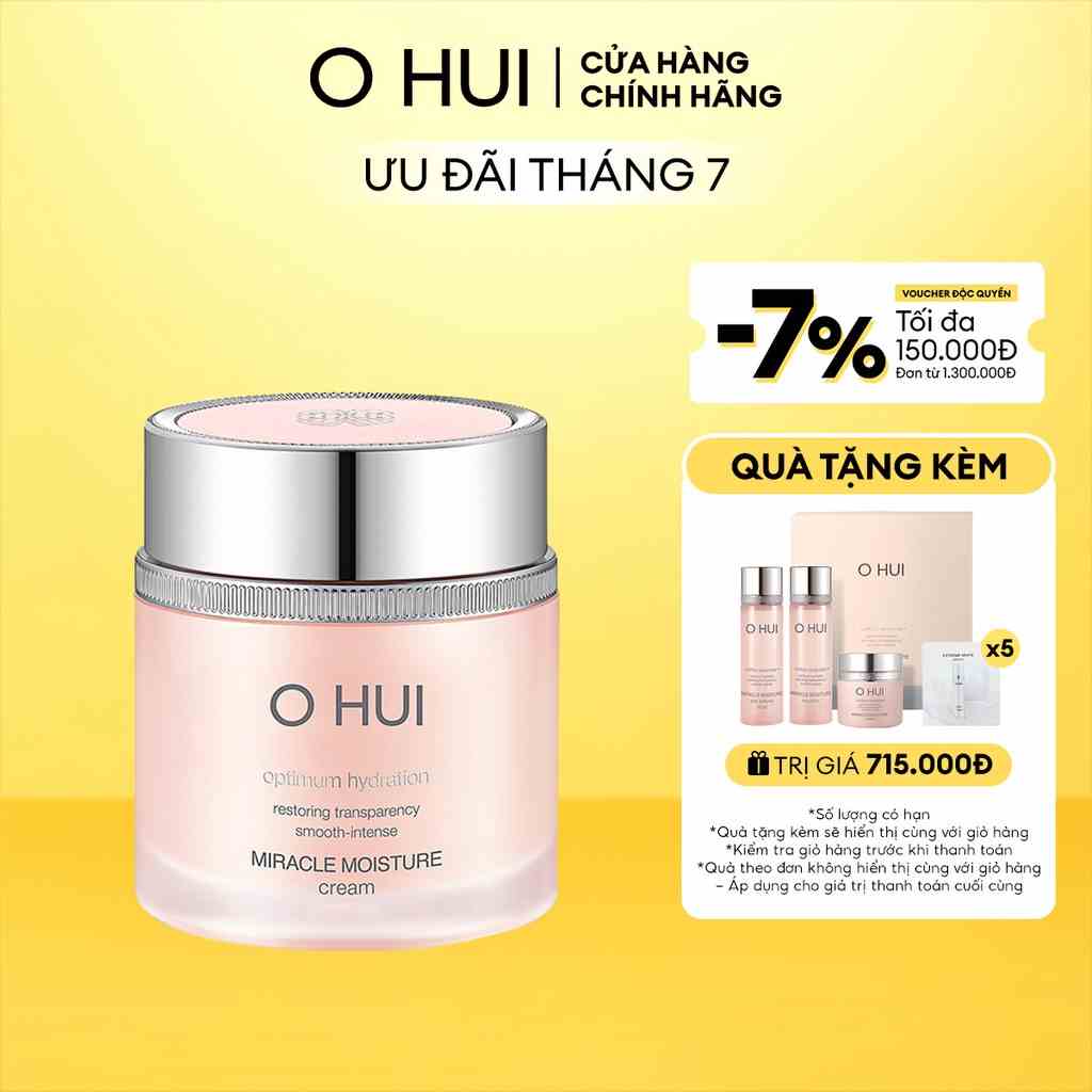 [Mã COSLUX07 giảm 120K đơn 1500K] Kem dưỡng ẩm mịn mượt căng sáng da OHUI Miracle Moisture Cream 60ml