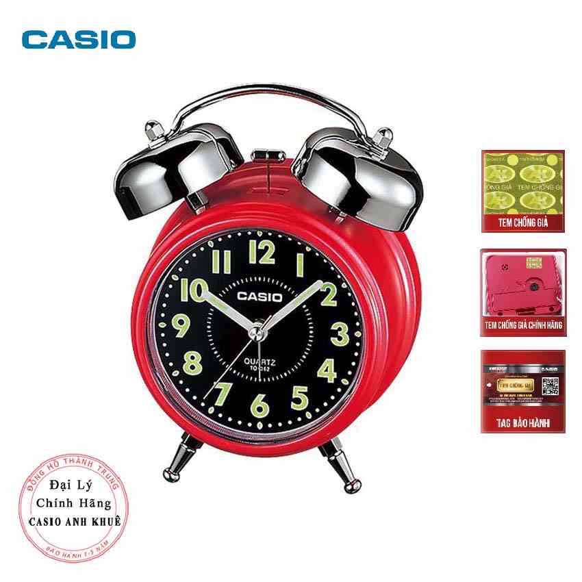 Đồng hồ để bàn Casio TQ-362-4ADF có đèn chuông báo thức, dạ quang ( 13.6×10.6×6 cm )