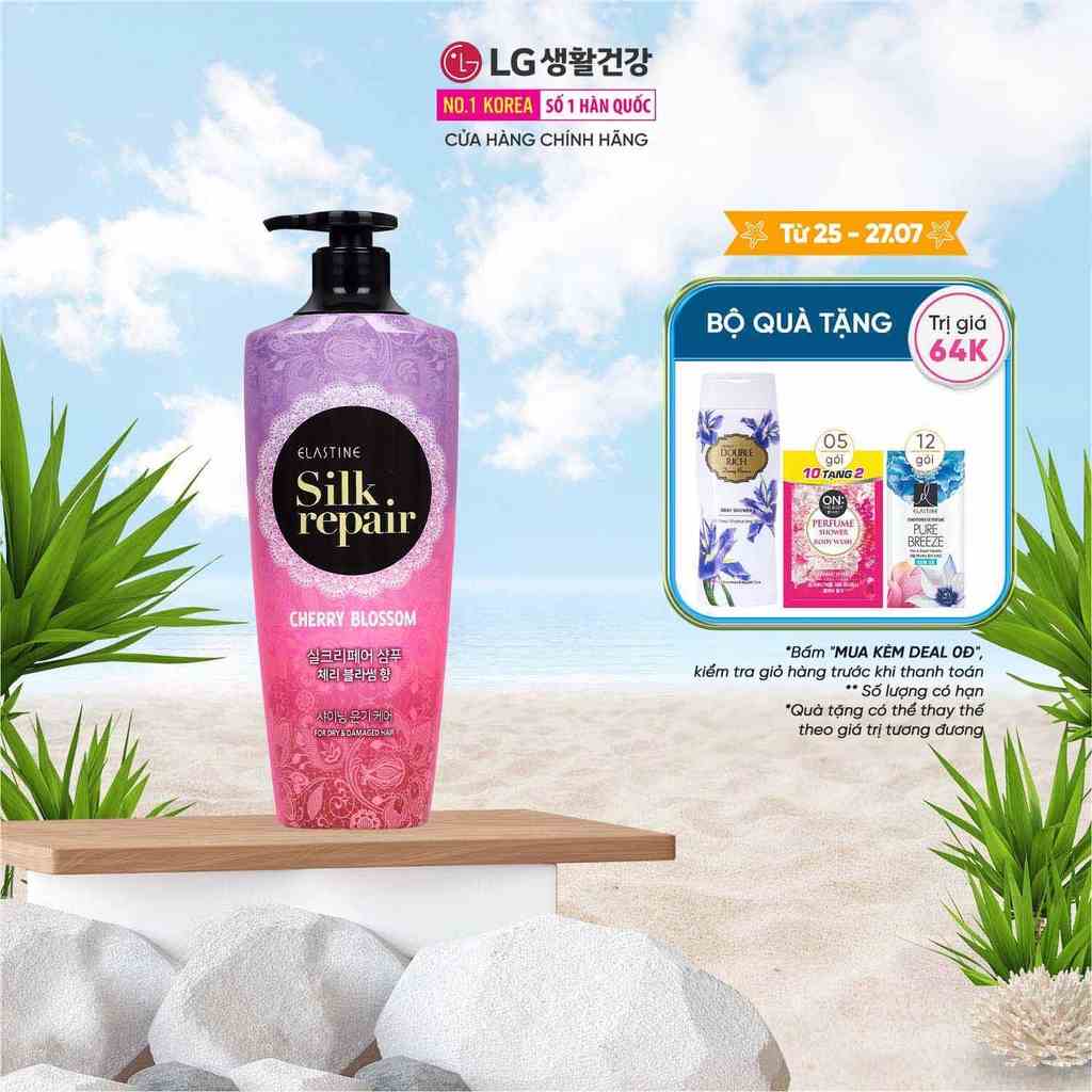 Dầu gội chăm sóc tóc Elastine Silk Repair 550ml Hương Hoa Anh Đào