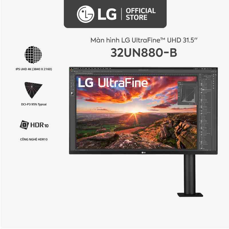 [Mã ELBAU5 giảm 5% đơn 300K] Màn Hình LG 32UN880-B 32 UHD 4K Ergo 5ms/60Hz/IPS/USB Type-C/AMDFreeSync