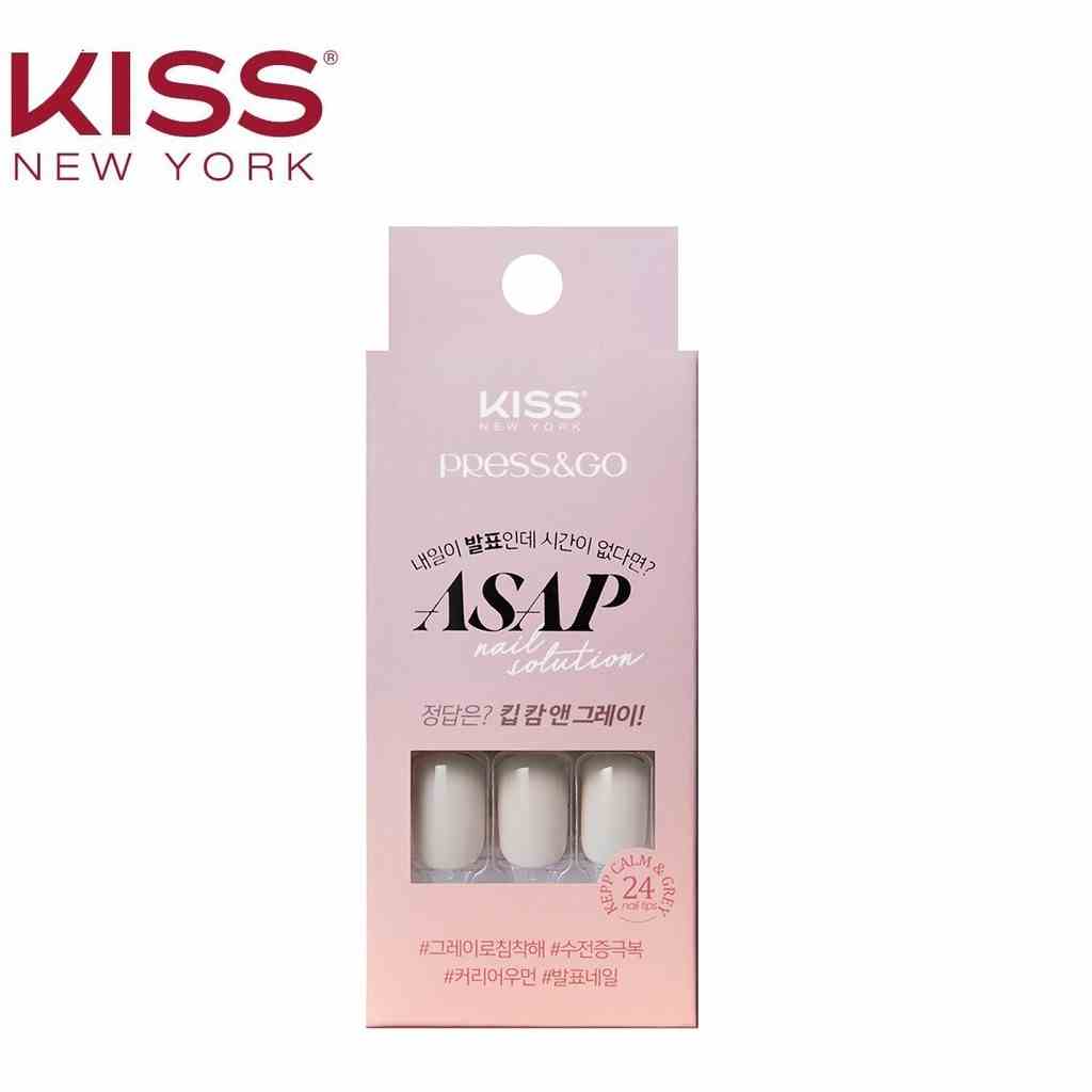 Bộ 24 Móng Tay Gel Tự Dán Press & Go Kiss New York Nail Box - Keep Calm And Grey (KKPA04KA)