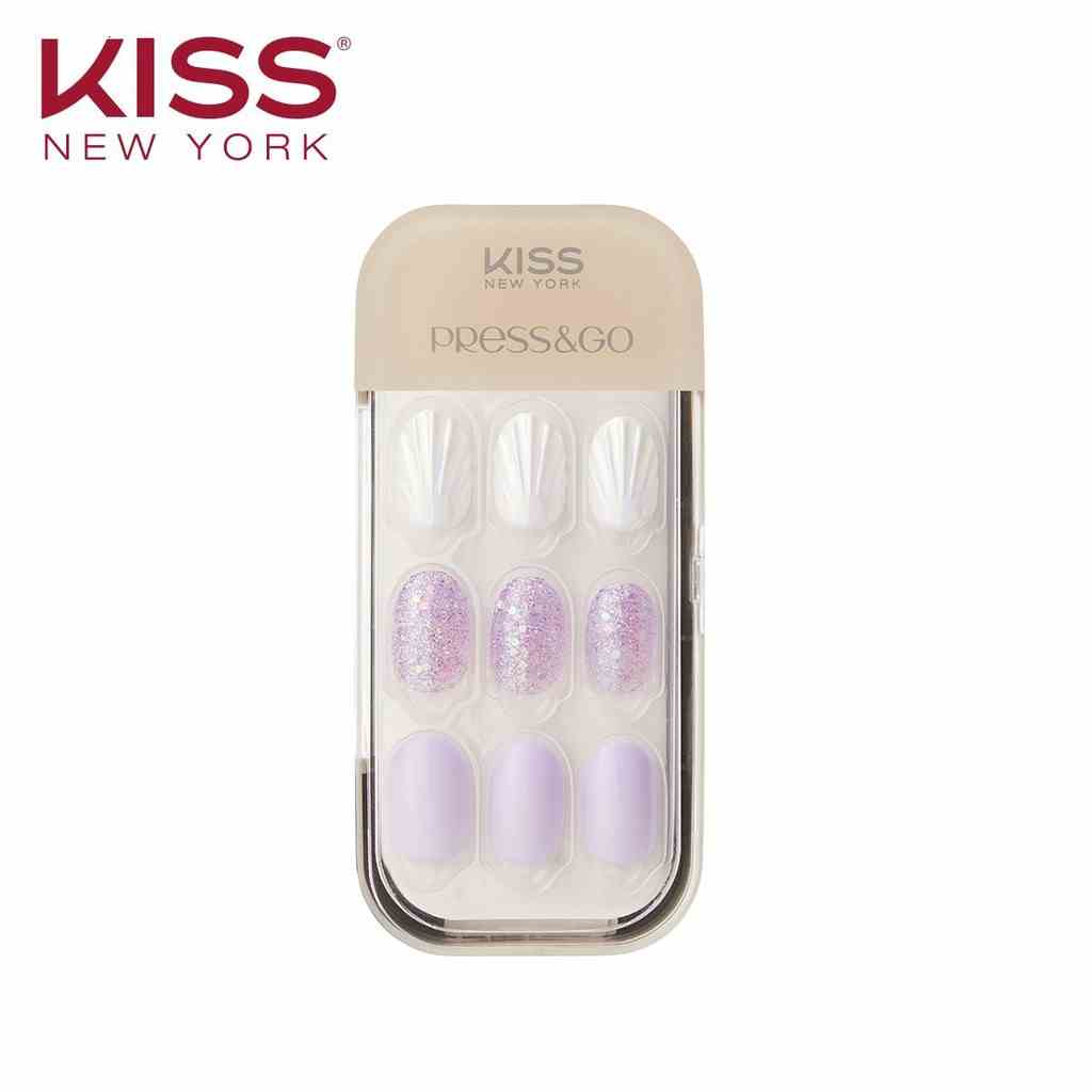 Bộ 30 Móng Tay Gel Tự Dán Press & Go Kiss New York Nail Box - Purple Mermaid (KPN14K)