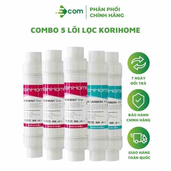 Combo 5 lõi lọc Korihome - 3 lõi Sediment và 2 lõi Pre-Carbon