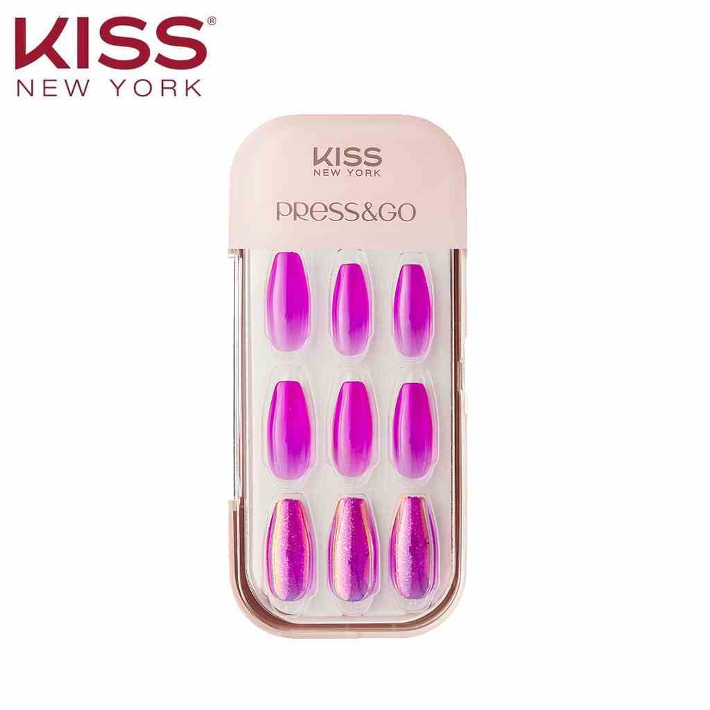 Bộ 30 Móng Tay Gel Tự Dán Press & Go Kiss New York Nail Box - Purple Jelly (KPNC11K)