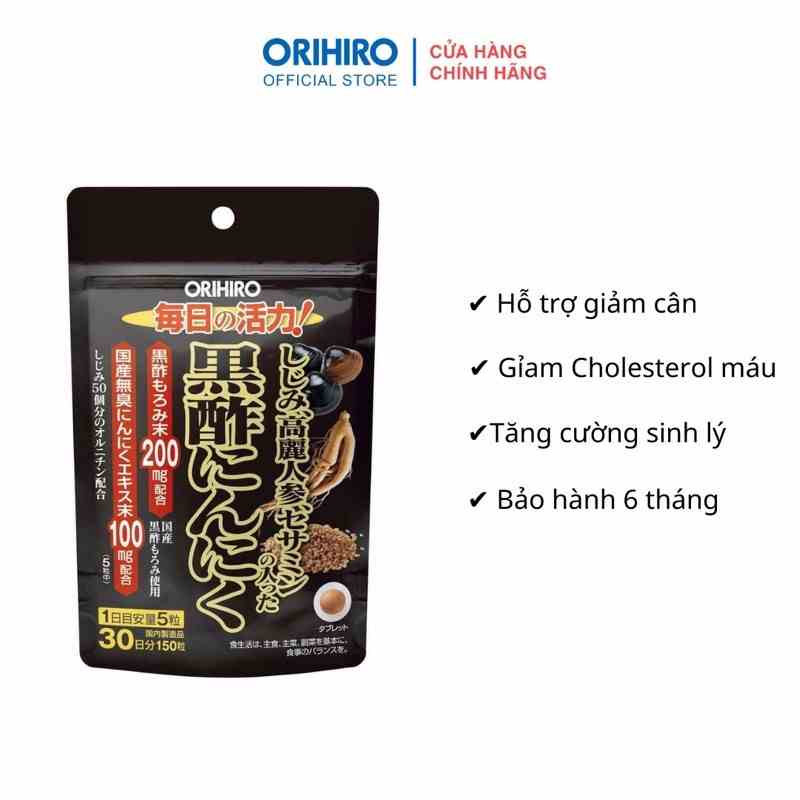 Viên uống giấm đen tỏi nhân sâm bổ sung Sesamine Orihiro 150 viên