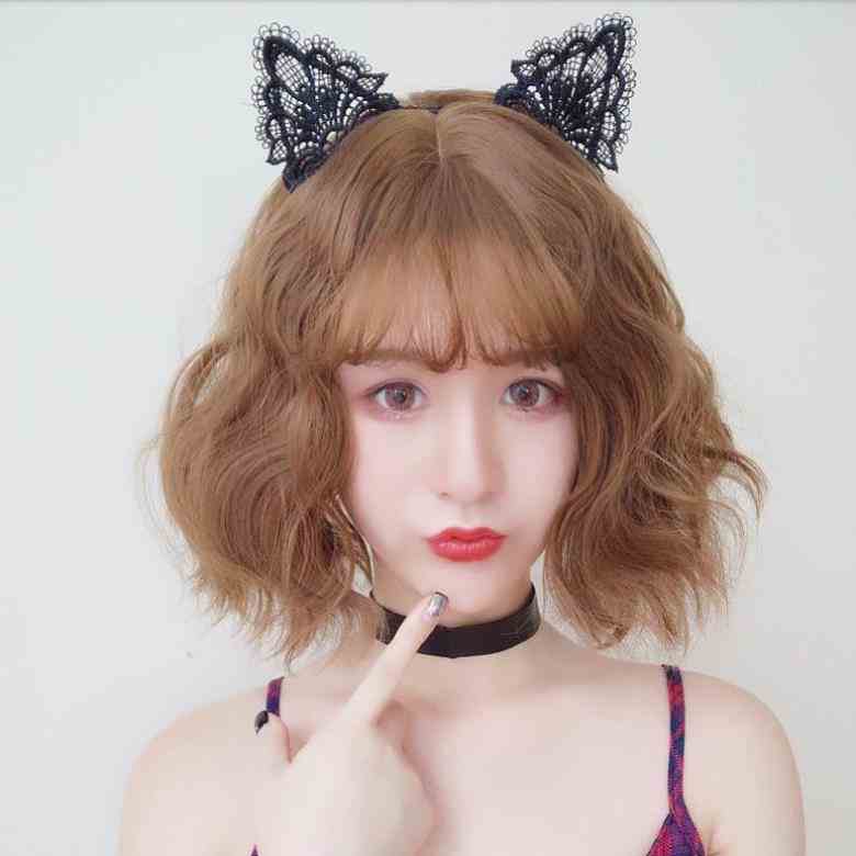 Cài tóc tai mèo cosplay cute, cài tóc tai mèo ren T023