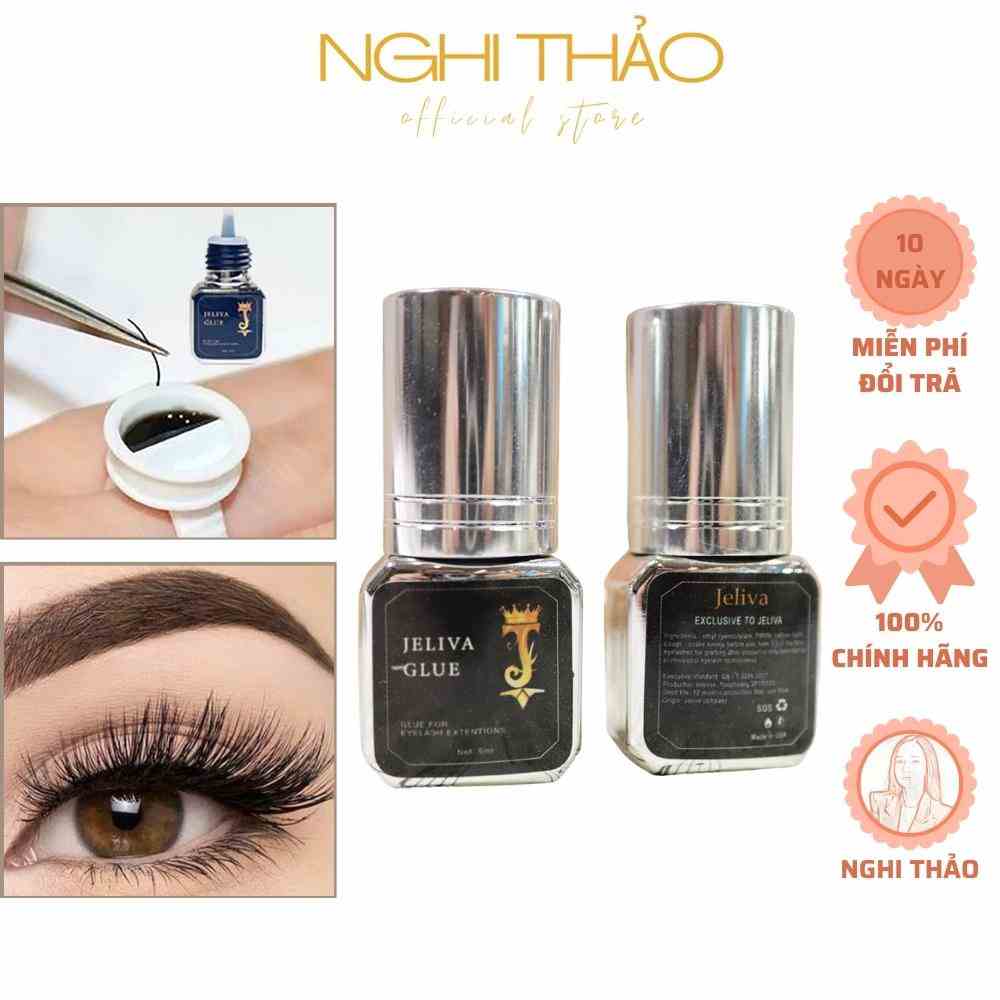 Keo nối mi JELIVA ít cay siêu bền 5ml NGHI THẢO