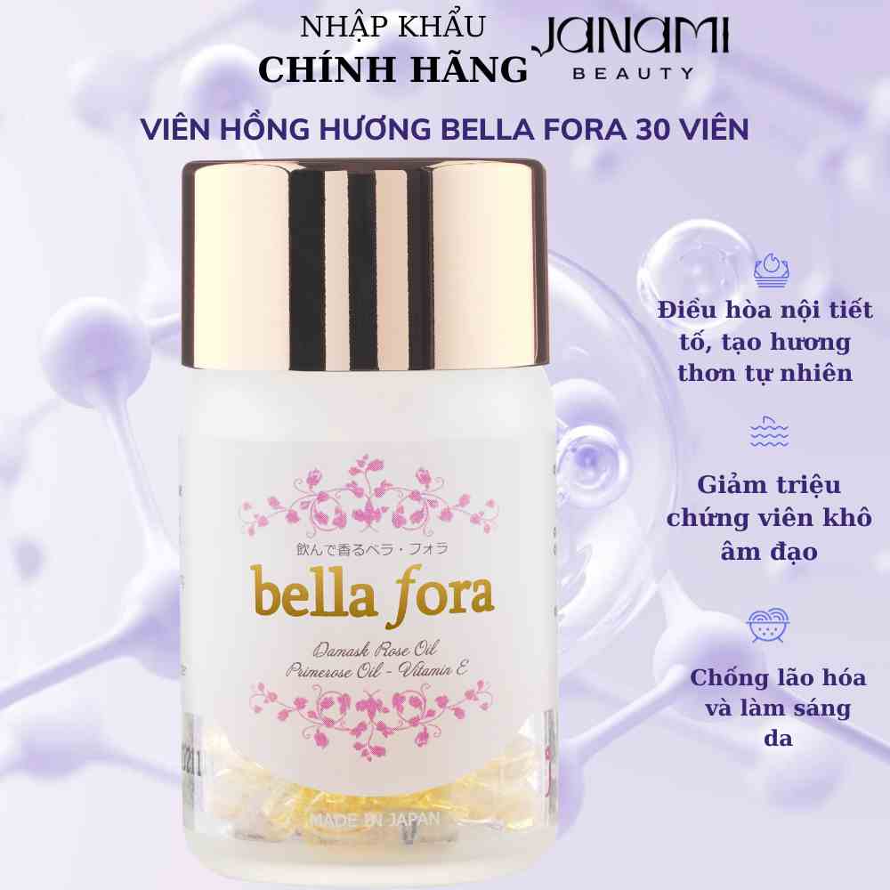 Viên uống cải thiện nội tiết nữ sau sinh và tạo hương thơm cơ thể tự thân Bella Fora Nhật Bản 35 viên