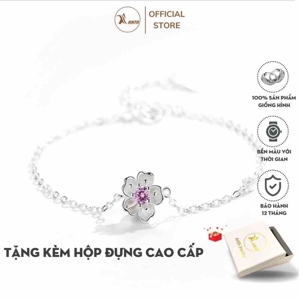 [Mã BMLTB35 giảm đến 35K đơn 99K] Vòng tay bạc kiểu dáng hoa đào xinh xắn phong cách Hàn Quốc ANTA Jewelry - ATJ7005