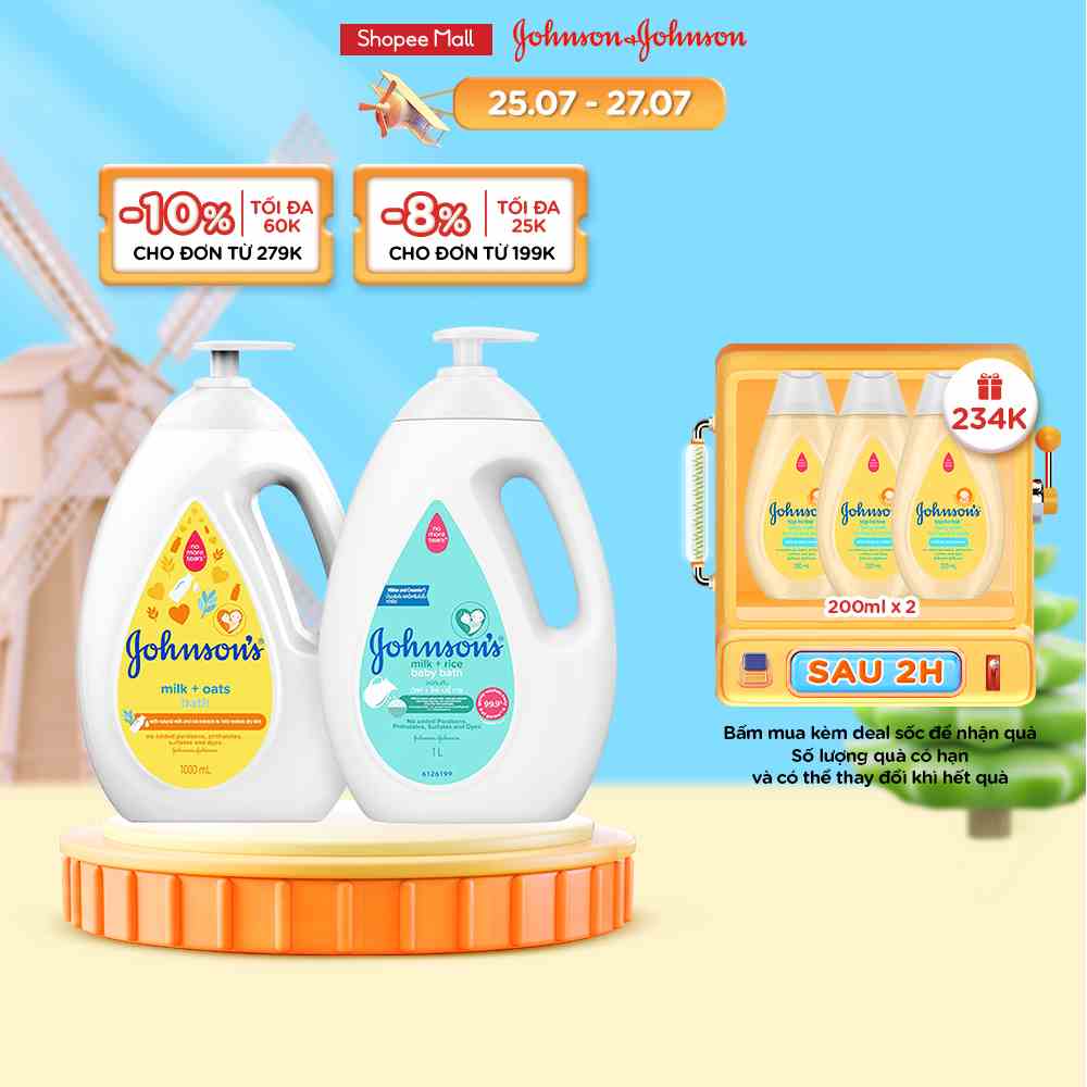 Bộ 2 chai Sữa tắm Johnsons Baby 1000ml x 2