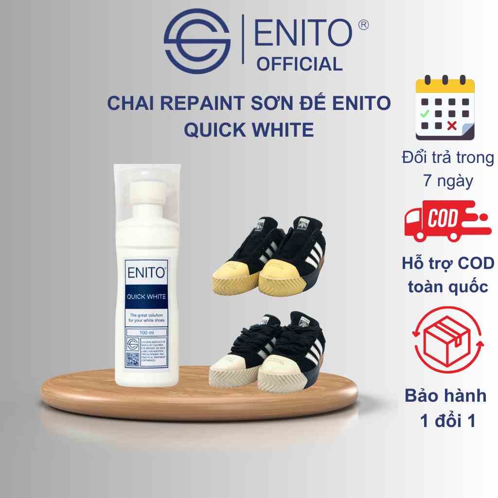 Dung Dịch Repaint Enito Quick White 100ml - Repaint Sơn Lại, Che Xước Giày Da Trơn, Đế Giày Ố Vàng