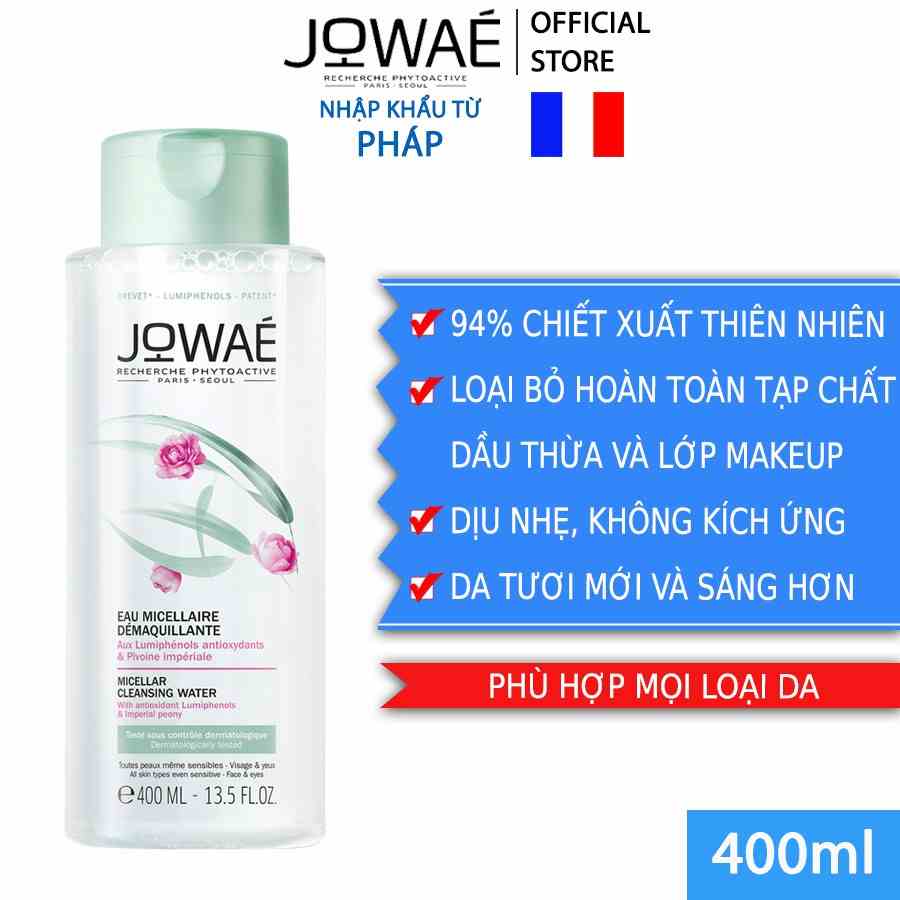 Nước Tẩy Trang JOWAE Làm Sạch Da Không Nhờn Dính - Mỹ Phẩm Thiên Nhiên Nhập Khẩu Pháp 400ml