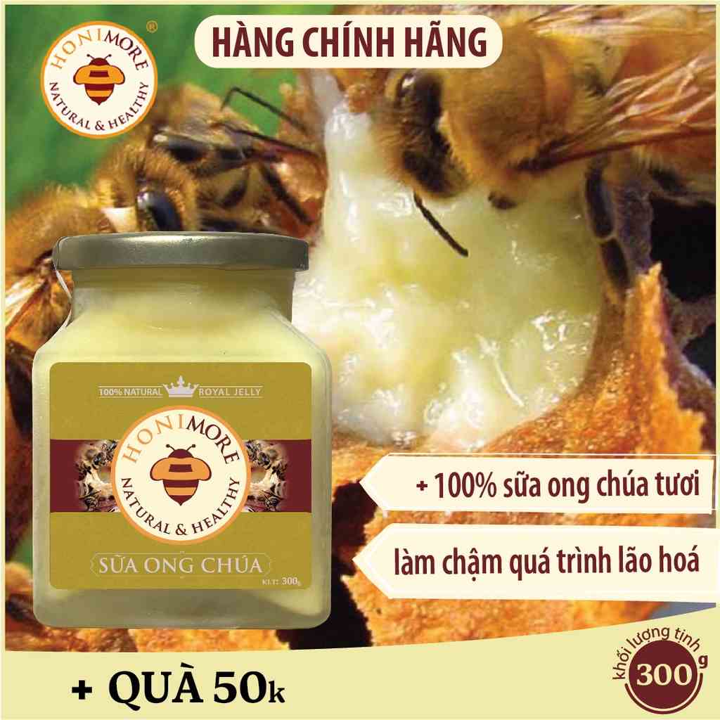 [Mã BMLTB200 giảm đến 100K đơn 499K] Sữa ong chúa tươi nguyên chất Honimore 300g - bồi bổ sức khoẻ, da căng mịn hồng hào