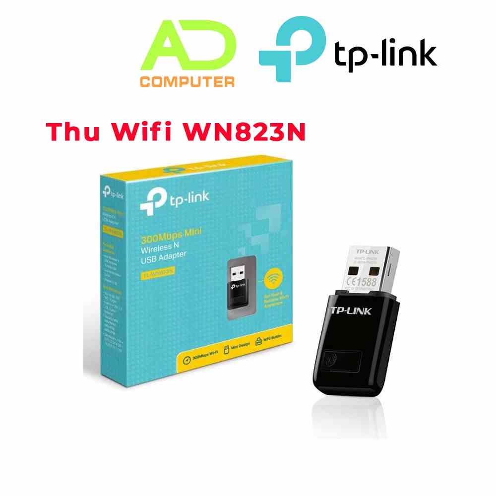 Bộ Thu wifi Tplink WN823N - USB Wifi chuẩn N tốc độ 300Mbps - Hàng Chính Hãng Bảo hành 2 năm lỗi 1 đổi 1