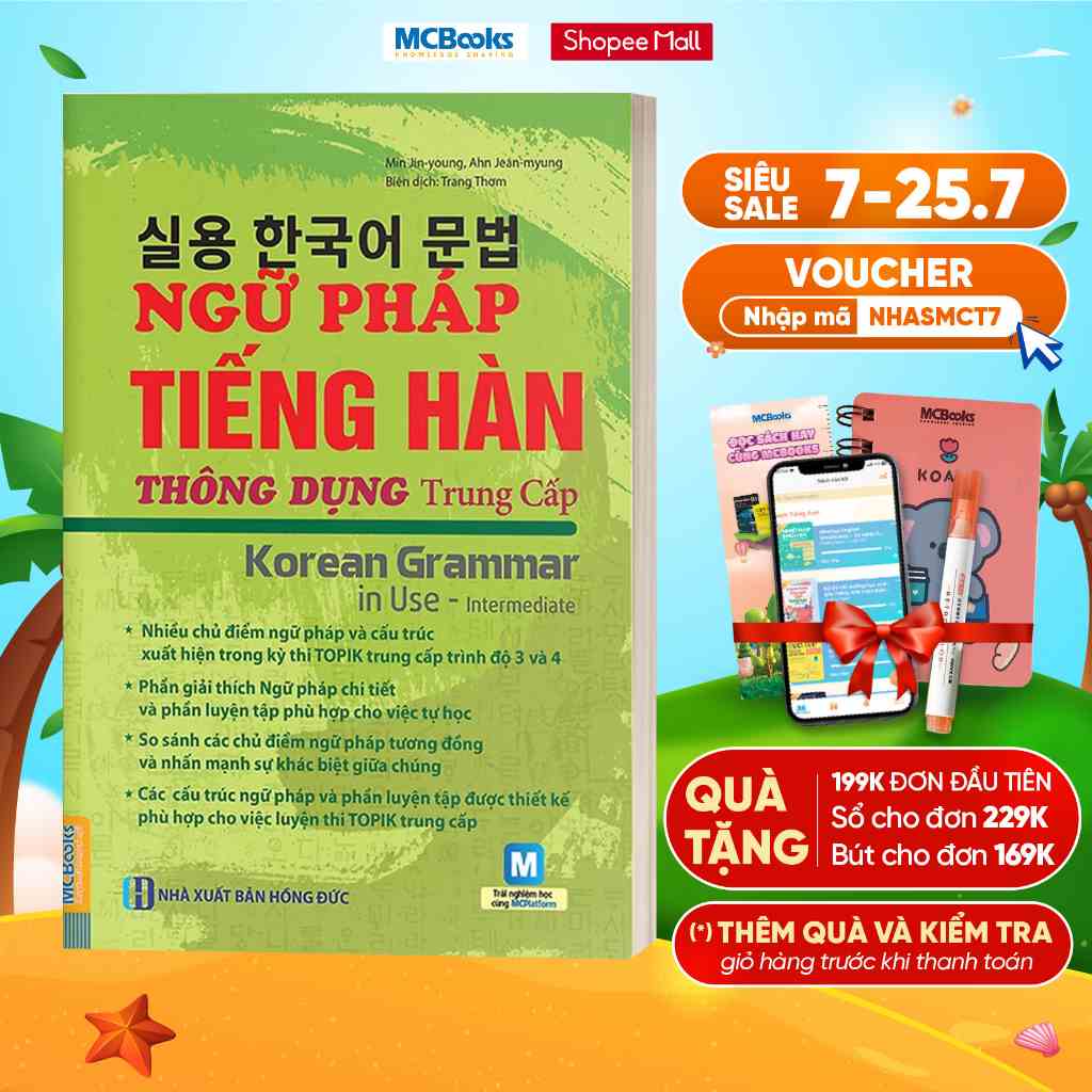 Sách - Ngữ Pháp Tiếng Hàn Thông Dụng Trình Độ Trung Cấp - Korean Grammar in use Intermediate - Học Kèm App Online