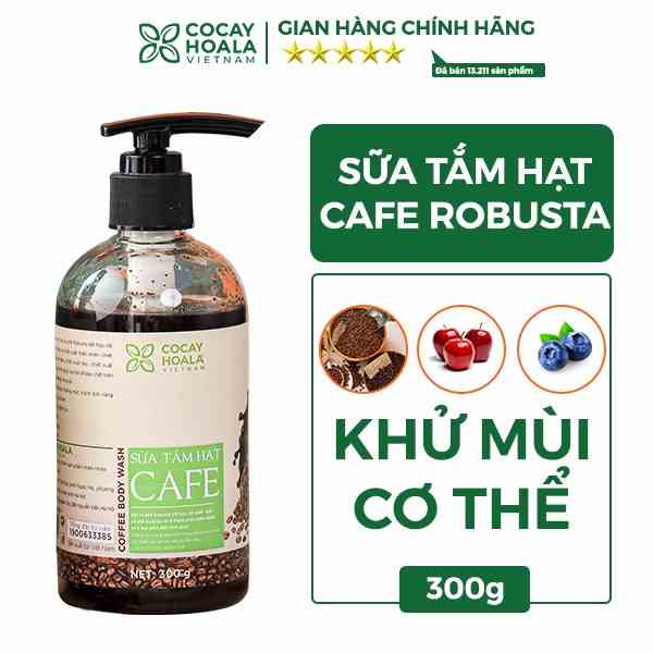 Sữa tắm khử mùi cơ thể Cocayhoala chiết xuất hạt Arabica thơm mùi cà phê 300g