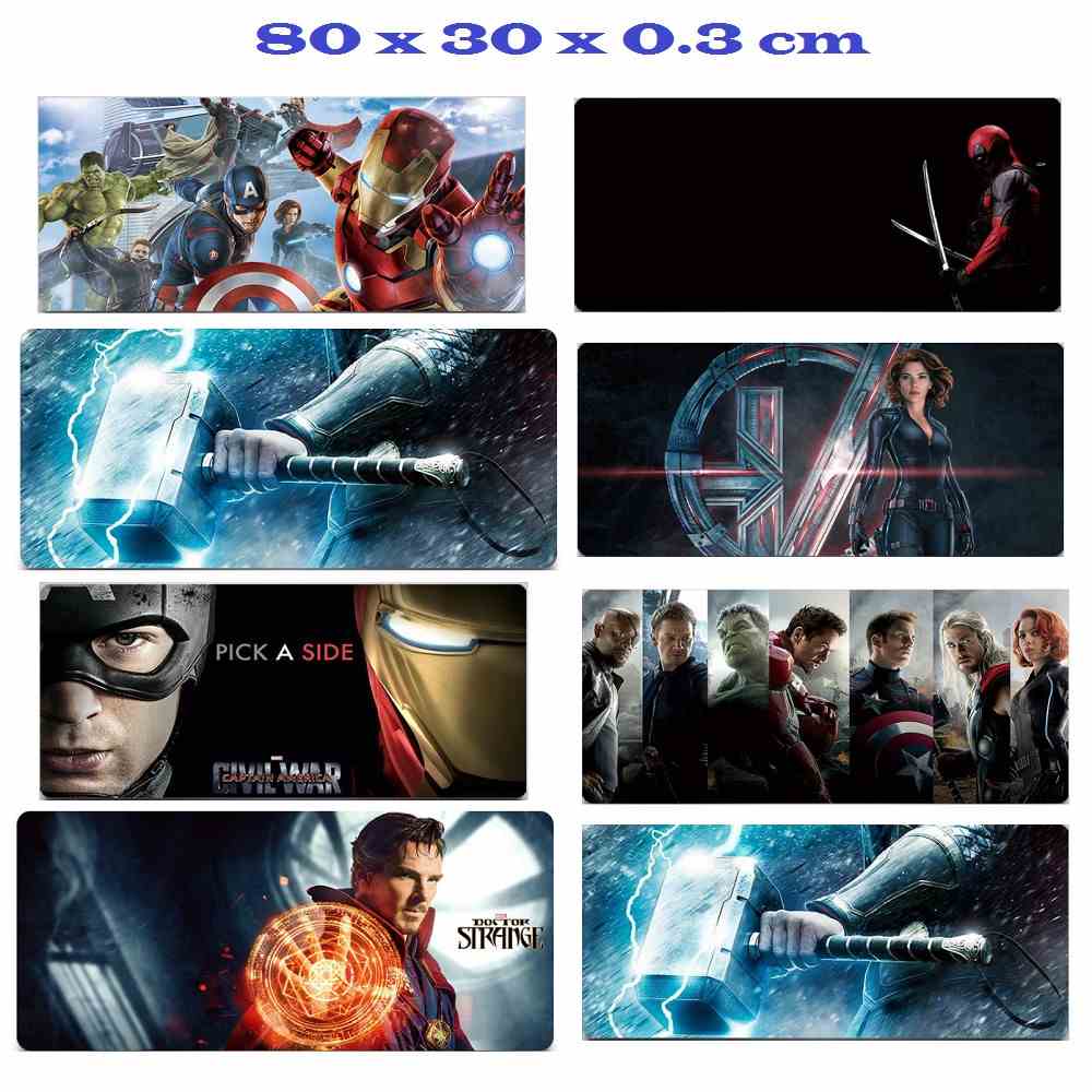 Lót phím chuột NTComputer siêu Anh Hùng AVENGER (MARVEL) size dài 80x30cm (Mẫu ngẫu nhiên)