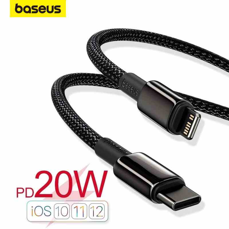 Cáp Sạc Nhanh Baseus Đầu USB C Sang Lighting 20W Dành Cho Iphone 12