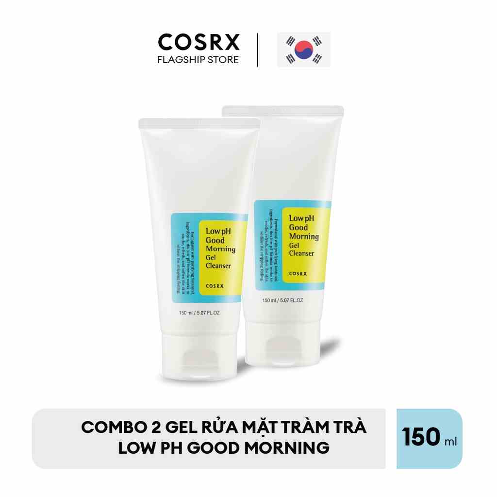 [Mã BMLT35 giảm đến 35K đơn 99K] Combo 2 Gel Rửa Mặt (Tràm Trà, 0.5% BHA) COSRX Low pH Good Morning Gel Cleanser (150ml)