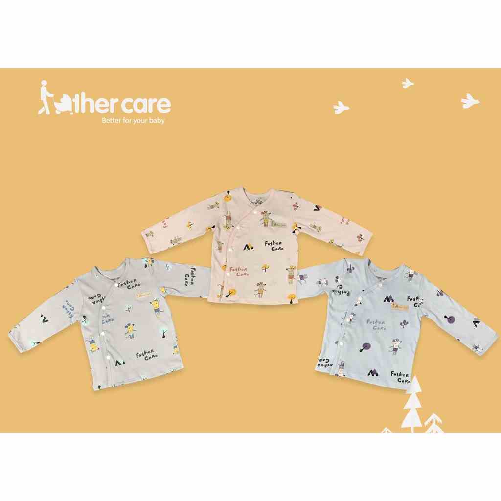 Áo sơ sinh FatherCare Cài lệch Dài Tay - Họa Tiết Chuột Ballet FC010