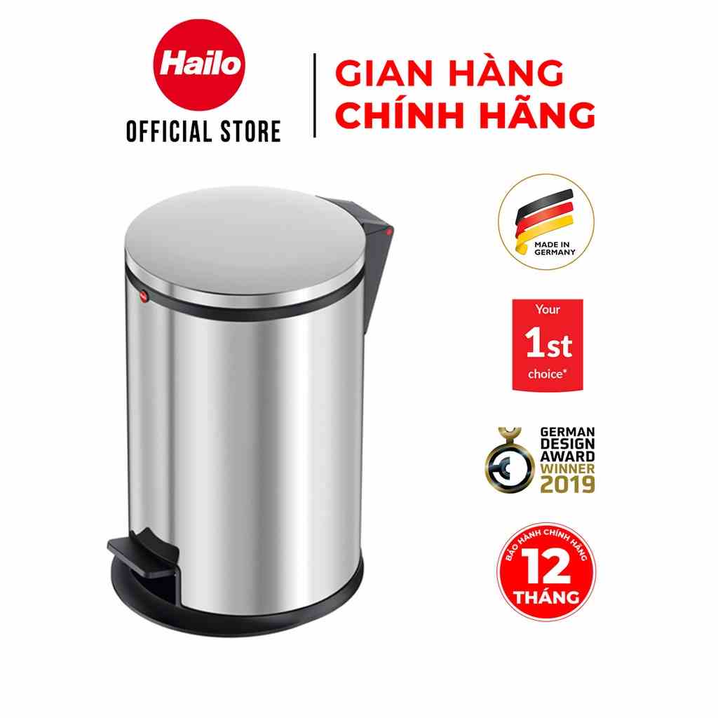 Thùng rác Hailo Pure. Hàng chính hãng, sản xuất tại Đức. Bảo hành 12 tháng.