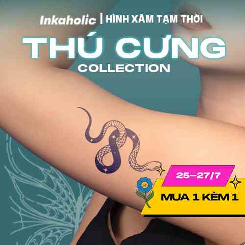 [Thú Cưng Collection] Hình xăm dán tạm thời Inkaholic bản to, Y HỆT xăm thật trong 15 ngày, 100% tự nhiên và chống nước