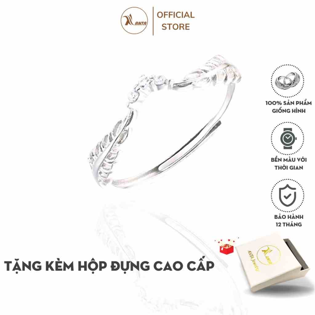 [Mã BMLTB35 giảm đến 35K đơn 99K] Nhẫn nữ cao cấp hình Nguyệt quế vương miện nạm đá sang trọng ANTA Jewelry - ATJ7029