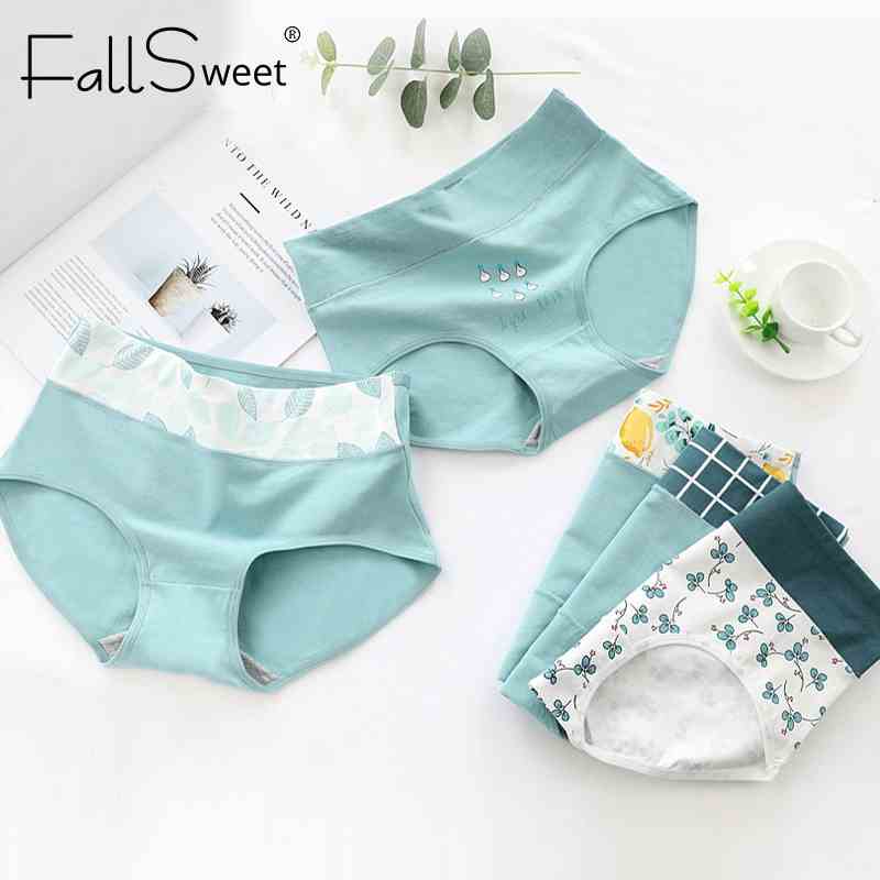 Quần lót FALLSWEET từ cotton lưng cao không đường may