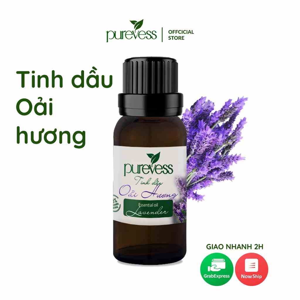 Tinh dầu Oải Hương giúp giảm stress trấn tĩnh tinh thần giúp ngủ ngon PUREVESS 30ml