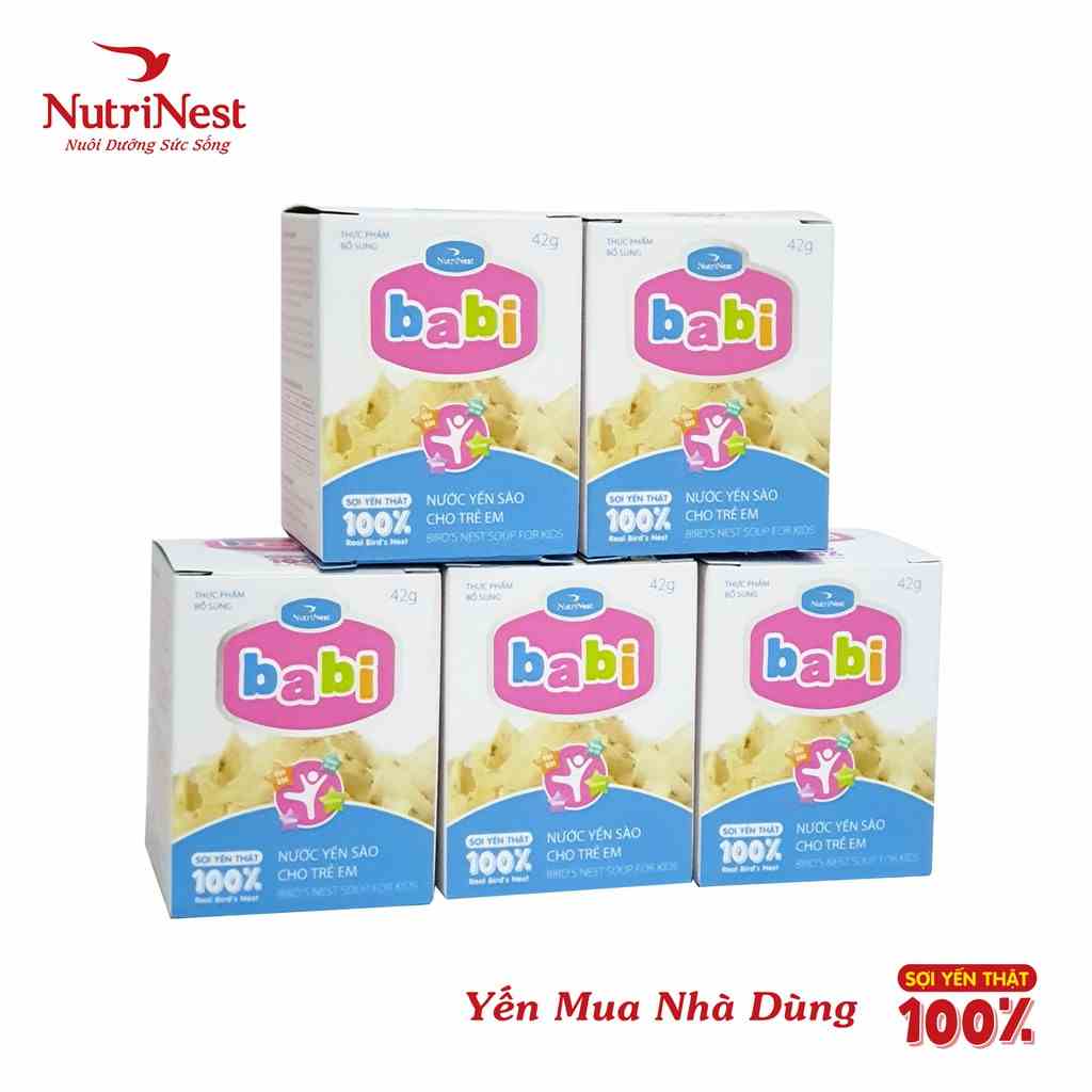 Combo 5 Hũ Nước Yến Sào Cho Trẻ Em Babi - NUTRINEST - Hũ Đơn 42g