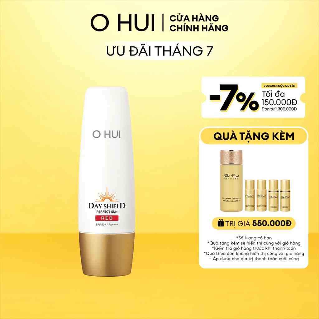 [Mã COSLUX07 giảm 120K đơn 1500K] Kem chống nắng cho da nhạy cảm OHUI Day Shield Perfect Sun Red SPF50+ PA++++ 50ml