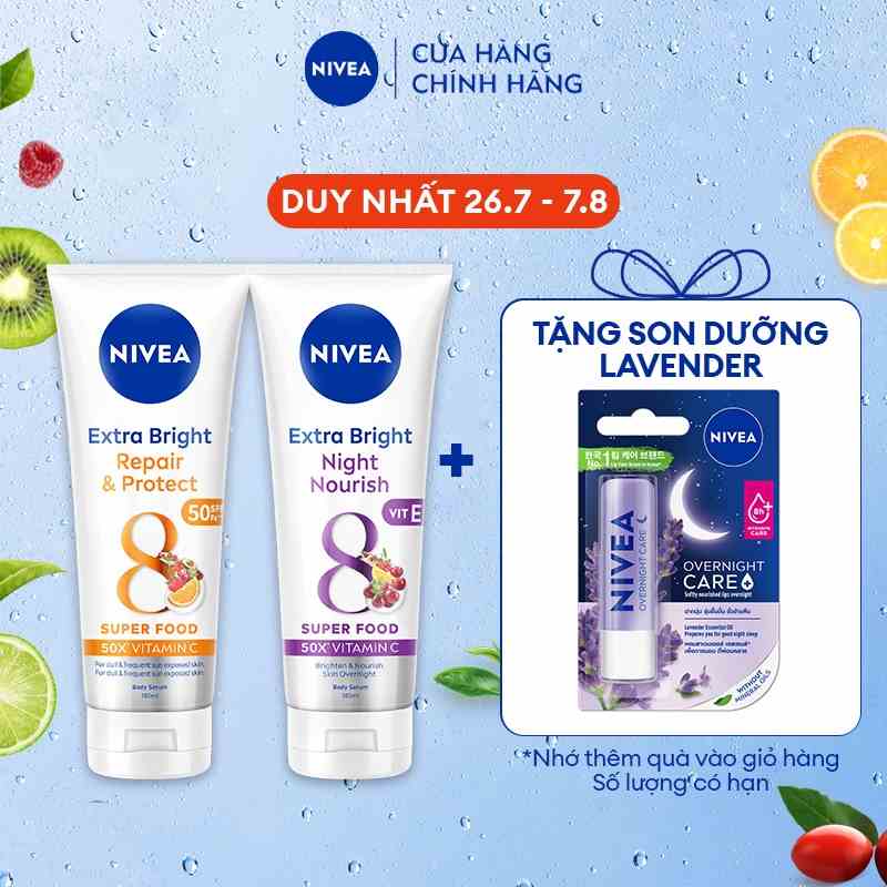 Bộ đôi Tinh chất dưỡng thể trắng da Ngày & Đêm NIVEA (180mlx2 - 88314+88367)