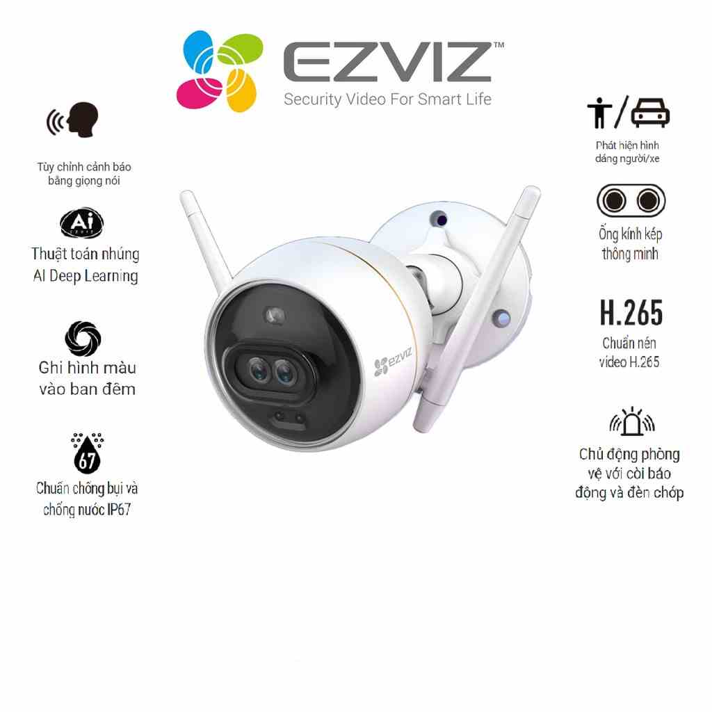 [Mã ELCL7 giảm 7% đơn 300K] Camera Wifi gắn ngoài trời EZVIZ C3X CS CV310