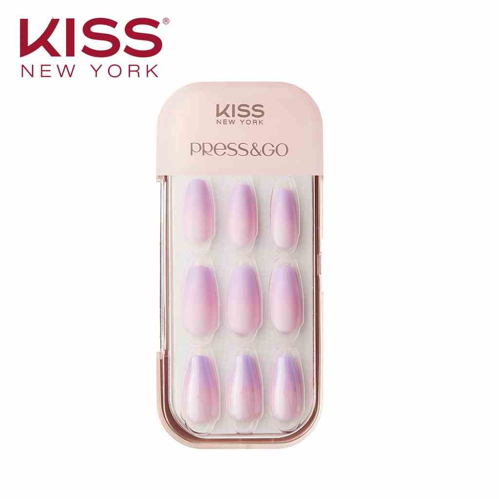 Bộ 30 Móng Tay Gel Tự Dán Press & Go Kiss New York Nail Box - Cherry Berry (KPNC04K)