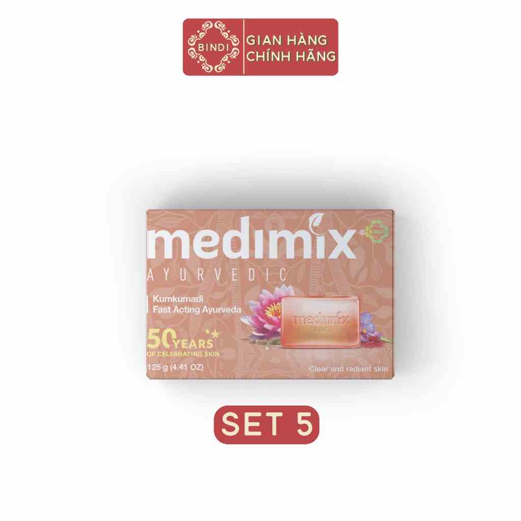 Set 5 Xà phòng Medimix Kumkumadi Nghệ Tây 125g/bánh