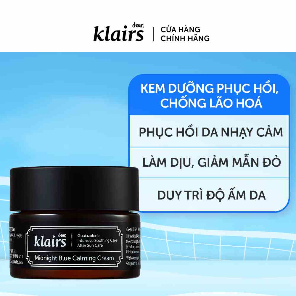 Kem dưỡng da Dear Klairs Midnight Blue Calming Cream 30ml