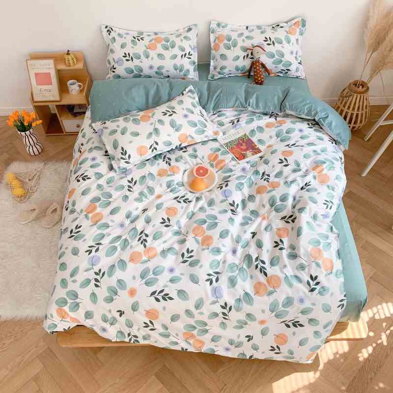 Bộ Chăn Ga Gối Cotton Poly Mẫu Tổng Hợp HIN BEDDING, Chất Liệu Vải Poly Không Bai Xù, Ga Giường Bo Chun Miễn Phí