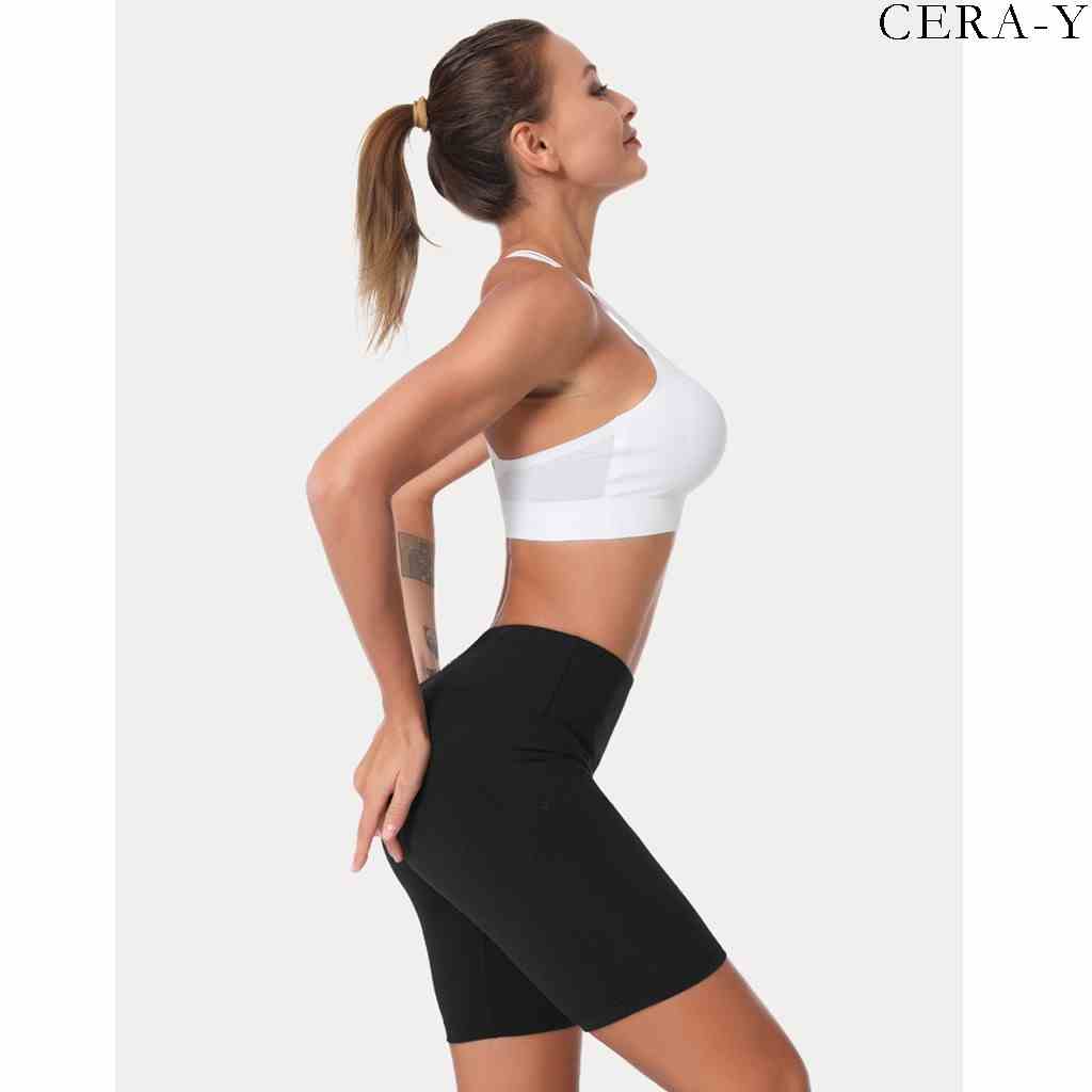 [Mã BMLTB35 giảm đến 35K đơn 99K] Quần thun thể thao CERA-Y lửng ngố ôm body màu đen CRQ018