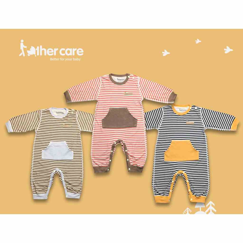 Body sơ sinh FatherCare DT Cài Vai - Kẻ phối túi FC806