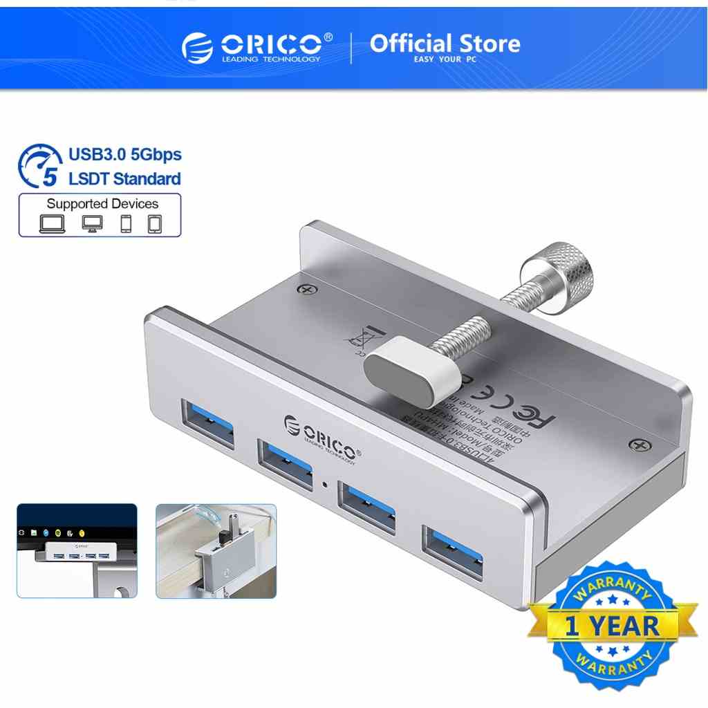 Bộ Hub ORICO MH4PU 4 Cổng USB 3.0 Tốc Độ Cao Thiết Kế Dạng Kẹp