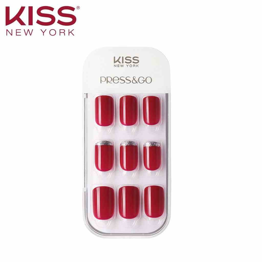 [Mã BMLTB200 giảm đến 100K đơn 499K] Bộ 30 Móng Tay Gel Tự Dán Press & Go Kiss New York Nail Box - Scarlet (KPNA14KA)