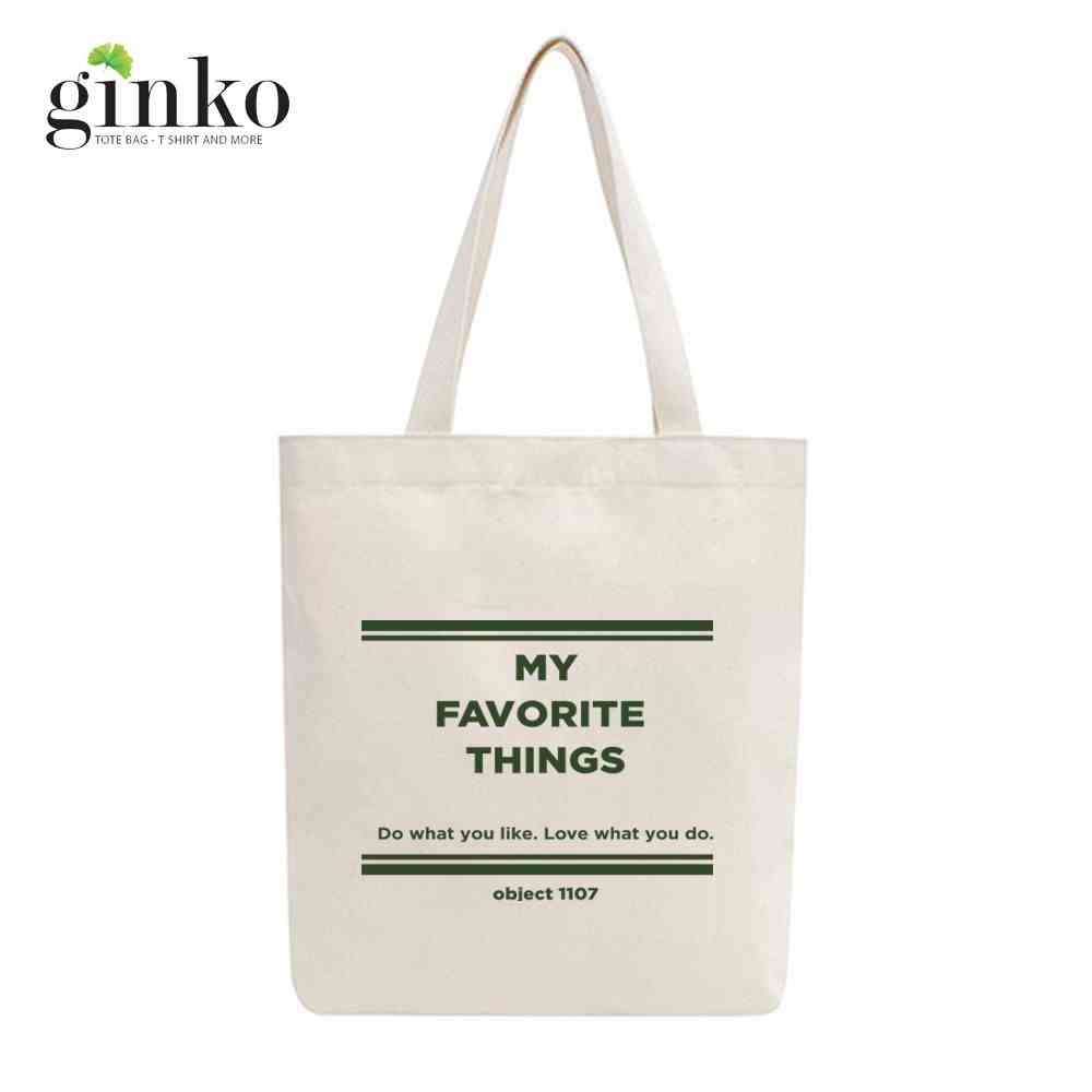 [Mã BMLTA35 giảm đến 35K đơn 99K] Túi Tote Vải Mộc GINKO Dây Kéo In Hình My Favorite Things M07