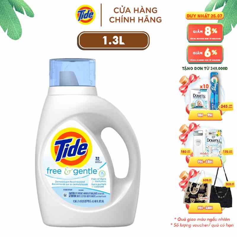 Nước Giặt Tide Dành Cho Da Nhạy Cảm 1.36 Lít - Tide Laundry Liquid Free & Gentle 1,36L